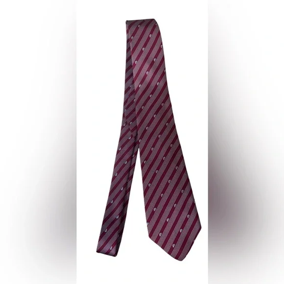 RALPH LAUREN - Men’s Silk Striped Tie, Red - Picture 3 of 3